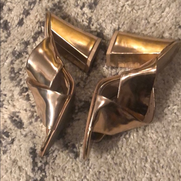 Rose Gold Metalic Mules - Picture 4 of 5